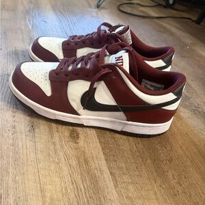 Nike Men's Burgundy and White Sneakers